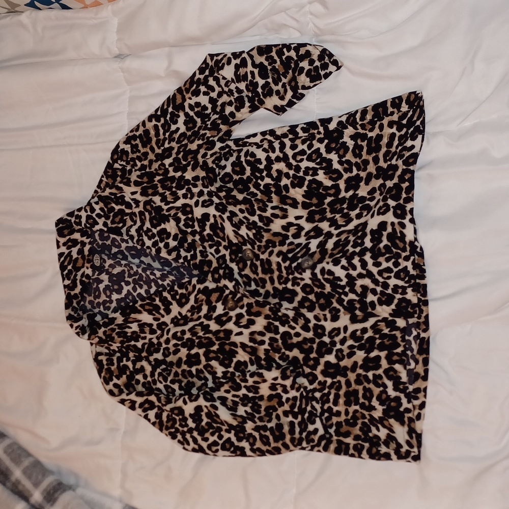 Lightweight leopard Print blazer